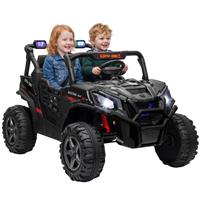 AIYAPLAY 2 Seater 24V Kids Electric Ride on Car w/ Remote Control, Black