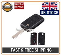 2 Button Flip Key Case Shell Blade For PEUGEOT 207 307 308 & 407 with LOGO -A28