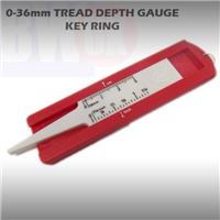 METRIC TYRE TREAD DEPTH GAUGE KEY CHAIN 0-36 mm DEPTH TYRE GAUGE KEY RING TY17