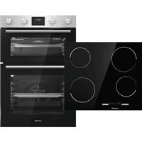 Hisense BI6095CXUK Built In 60cm Electric Double Oven Oven & Hob Pack Stainless