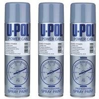 3X U-Pol Grey Primer Spray High Build Power Can Aerosol Professional Spray 500ml