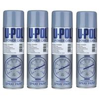 4X U-Pol Grey Primer Spray High Build Power Can Aerosol Professional Spray 500ml