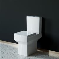 Bathroom Modern Close Coupled Toilet White Ceramic Soft Close Seat Cistern WC