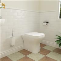 Bathroom Modern Back To Wall Toilet Square Ceramic BTW WC Pan Soft Close Seat