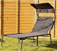Reclining Sun Bed Lounger Garden Deck Chair Adjustable Outdoor Patio Furniture