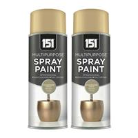 2x 151 Champagne Gold Spray Paint Aerosol Auto Car Multi-Purpose 400ml