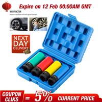 Alloy Wheel Nut Socket Thin Wall Deep Impact Socket Set 1/2 drive 17/19/21/22MM
