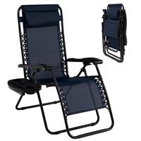Folding Zero Gravity Chairs Outdoor Patio Recliners with Removable Headrests