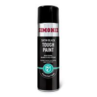 Simoniz Black Satin Tough Spray Paint 500ml Durable Chip Resistant Smooth