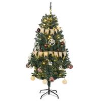 HOMCOM 5ft Artificial Christmas Tree with LED Lights, Decoration, Auto Open