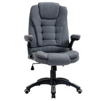 Ergonomic linen office chair, Ergonomic seat with 360° castors, high back - GREY