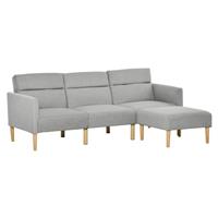 HOMCOM Upholstered Sofa bed Reversible Sectional Sofa Set linen-Touch Sleeper