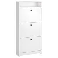 HOMCOM Shoe Storage Cabinet Footwear Organiser Space-saving w/ 3 Drawers -White
