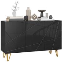 HOMCOM Freestanding Storage Cabinet with Adjustable Shelves for Living Room