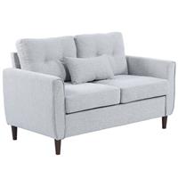 HOMCOM Modern Chic Loveseat with Armrest Spring Padding, Light Grey