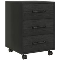 HOMCOM File Cabinet with 3 Drawers, Under Desk Mobile Filing Cabinet Black