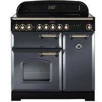 Rangemaster CDL90ECSL/B Classic Deluxe 90cm Electric Range Cooker 5 Burners A/A