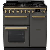 Rangemaster ESDL90DFPSLT/AB1 Estel Deluxe 90cm Dual Fuel Range Cooker 5 Burners