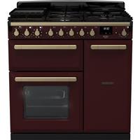 Rangemaster ESDL90DFPBOR/AB1 Estel Deluxe 90cm Dual Fuel Range Cooker 5 Burners