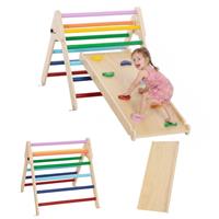 AIYAPLAY Toddler Climbing Frame, Wooden Indoor Play Triangle Set