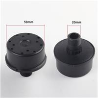 Black Silver Air Compressor Filter Silencer with 20mm Male Thread Diameter