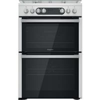 Hotpoint HDM67G9C2CX/U Free Standing Dual Fuel Cooker with Gas Hob 60cm Silver