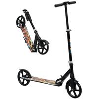 AIYAPLAY Kids Scooter, Foldable Kick Scooter w/ Adjustable Handlebar, Black