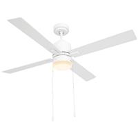 HOMCOM Mounting Reversible Ceiling Fan with Light, Pull-chain, White & Natural