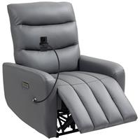 HOMCOM Electric Recliner Chair with Phone Holder, USB Charge Port, Grey