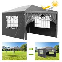LOEFME 3x4M Gazebo Marquee Party Tent Waterproof Garden Outdoor Canopy + 4 Sides