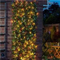 Solar LED Artificial Trellis Light Up Ivy Leaf Flower Wall Outdoor Garden 6ft