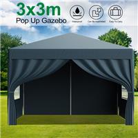 LOEFME Pop-up Gazebo with 4 Sides Outdoor Garden Canopy Party Tent - 2X2 M