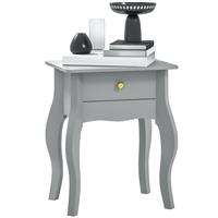 HOMCOM End Table French Style Small Table with Drawer and Curved Legs, Grey