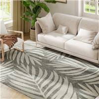 HOMCOM Easy-Cleaning Machine Washable Area Rug for Patio, Garden, Grey