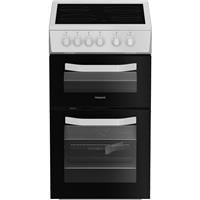 Hotpoint HTE5VCW 50cm Free Standing Electric Cooker with Ceramic Hob White A