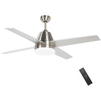 HOMCOM Reversible Ceiling Fan Light Remote Silver Black, Refurbished