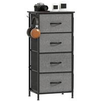 HOMCOM Fabric Chest of Drawers, 4 Drawer Dresser for Bedroom, Charcoal Grey
