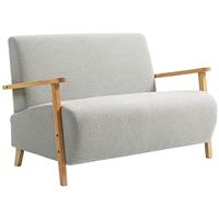 HOMCOM 2-Seater Sofa: Fabric Loveseat, Living Room, Grey , Refurbished