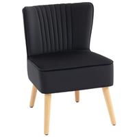 HOMCOM Velvet Accent Chair Occasional Tub Chair for Living Room, Black