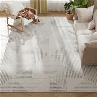 HOMCOM Non-Slip Large Rug for Living Room 290 x 200 cm, Grey