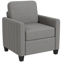 HOMCOM Modern Accent Chair w/ Pillow, Grey , Refurbished