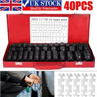Heavy Duty 40 Piece Car Truck Deep Impact Socket Set 1/2" Drive 8- 32mm Metric