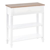 HOMCOM Console Table with Drawer Shelves Retro White, Refurbished