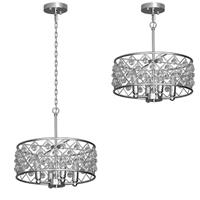 HOMCOM Ceiling Light with Adjustable Height, Modern Crystal Chandelier