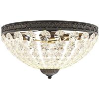 HOMCOM Chandelier Crystal Ceiling Light with E14 Base 2-Lights, Black