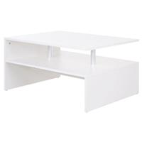 HOMCOM 2 Tier Coffee/End Table Modern Design w/ Shelf, Refurbished