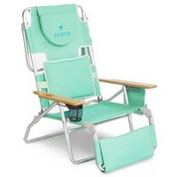 Ostrich Deluxe 3N1 Outdoor Lawn Beach Lounge Chair w/Footrest, Teal (Open Box)