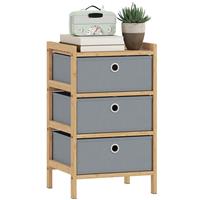 HOMCOM Chest of Drawers, 3 Drawers Dresser with Bamboo Frame Refurbished