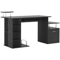 HOMCOM Wood Computer Desk Laptop Workstation Drawer Shelf Refurbished