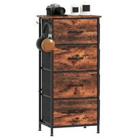 HOMCOM Fabric Chest of Drawers, 4 Drawer Dresser for Bedroom, Brown Refurbished